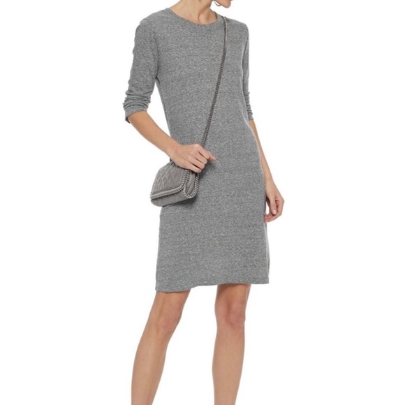 Current Elliot size 2 3/4 sleeve tee shirt dress midi heather grey - Picture 1 of 9